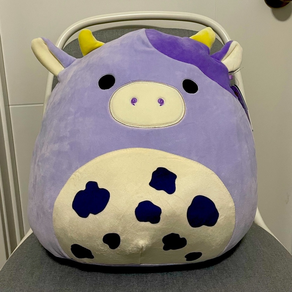 Squishmallows Bubba the purple cow 14” BNWT